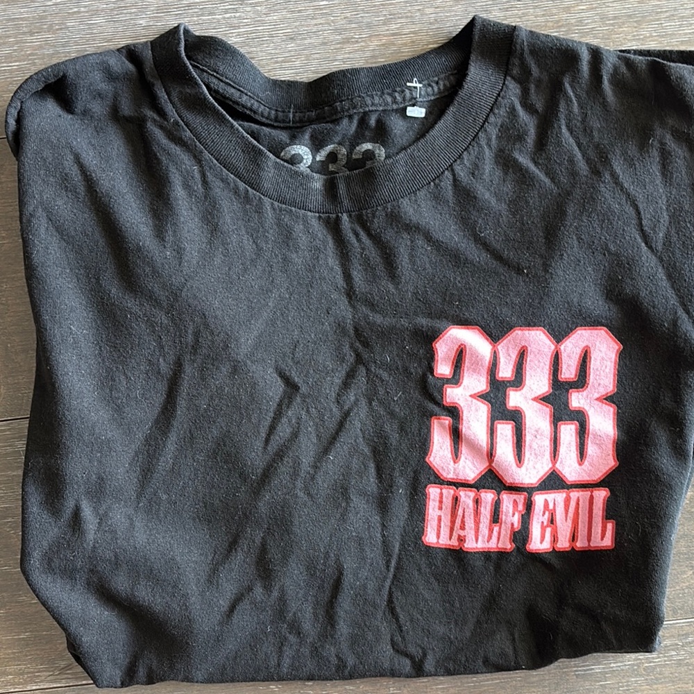 Black T-Shirt with Red Graphic